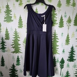 Elegant Grace Karin Navy Blue Sleeveless Dress.